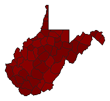 2000 West Virginia County Map of General Election Results for Secretary of State