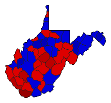 2004 West Virginia County Map of General Election Results for Secretary of State