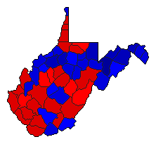 2016 West Virginia County Map of General Election Results for Secretary of State