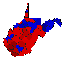 2004 West Virginia County Map of General Election Results for Attorney General