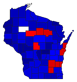 1898 Wisconsin County Map of General Election Results for Insurance Commissioner