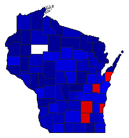 1900 Wisconsin County Map of General Election Results for Insurance Commissioner