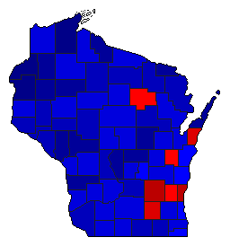1902 Wisconsin County Map of General Election Results for Insurance Commissioner