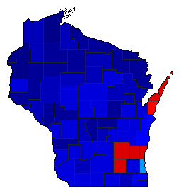 1904 Wisconsin County Map of General Election Results for Insurance Commissioner