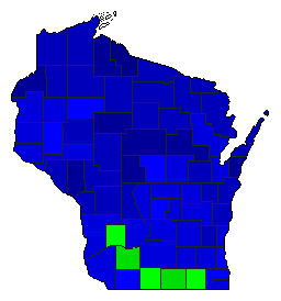 1926 Wisconsin County Map of General Election Results for Senator
