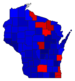 1944 Wisconsin County Map of General Election Results for Senator