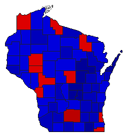 1950 Wisconsin County Map of General Election Results for Senator