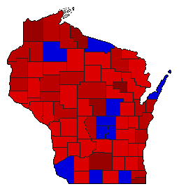 1968 Wisconsin County Map of General Election Results for Senator
