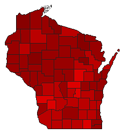 1976 Wisconsin County Map of General Election Results for Senator