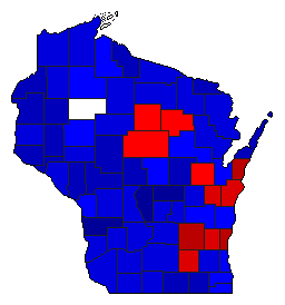 1894 Wisconsin County Map of General Election Results for Governor
