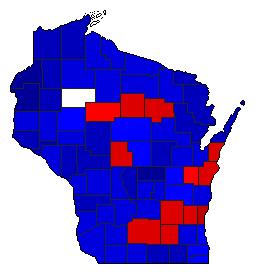 1898 Wisconsin County Map of General Election Results for Governor