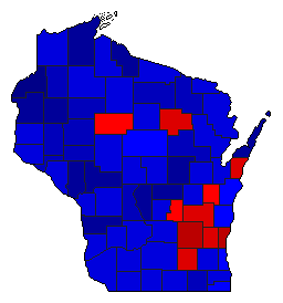 1902 Wisconsin County Map of General Election Results for Governor