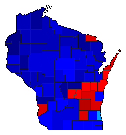1904 Wisconsin County Map of General Election Results for Governor
