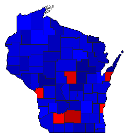 1916 Wisconsin County Map of General Election Results for Governor