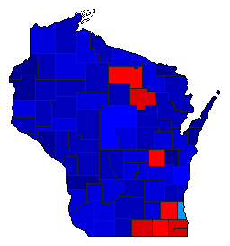 1920 Wisconsin County Map of General Election Results for Governor