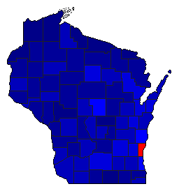1926 Wisconsin County Map of General Election Results for Governor