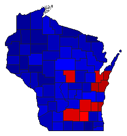 1928 Wisconsin County Map of General Election Results for Governor