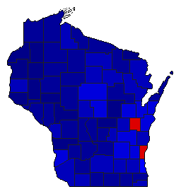 1928 Wisconsin County Map of General Election Results for Lt. Governor