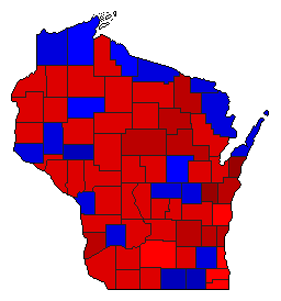 1932 Wisconsin County Map of General Election Results for Lt. Governor