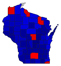 1946 Wisconsin County Map of General Election Results for Lt. Governor