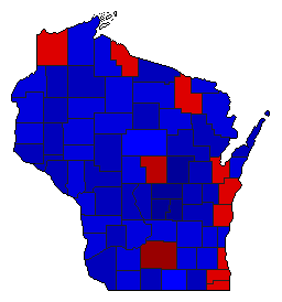 1948 Wisconsin County Map of General Election Results for Lt. Governor