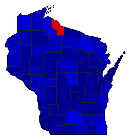 1952 Wisconsin County Map of General Election Results for Lt. Governor