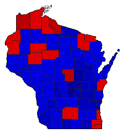 1960 Wisconsin County Map of General Election Results for Lt. Governor