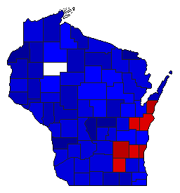1894 Wisconsin County Map of General Election Results for Secretary of State