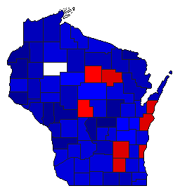 1898 Wisconsin County Map of General Election Results for Secretary of State