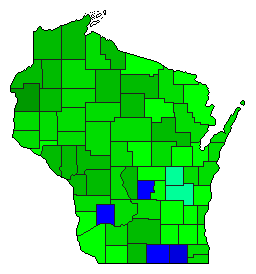 1936 Wisconsin County Map of General Election Results for Secretary of State