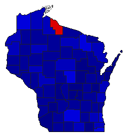 1952 Wisconsin County Map of General Election Results for Secretary of State