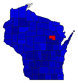 1966 Wisconsin County Map of General Election Results for Secretary of State