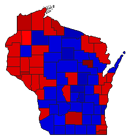 1978 Wisconsin County Map of General Election Results for Secretary of State
