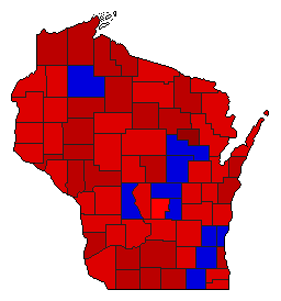 1994 Wisconsin County Map of General Election Results for Secretary of State