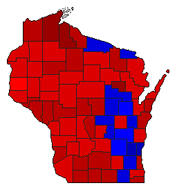 2002 Wisconsin County Map of General Election Results for Secretary of State