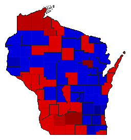 2010 Wisconsin County Map of General Election Results for Secretary of State