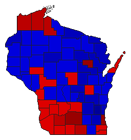 2018 Wisconsin County Map of General Election Results for Secretary of State