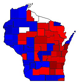 1892 Wisconsin County Map of General Election Results for State Treasurer