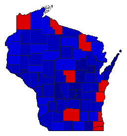 1948 Wisconsin County Map of General Election Results for State Treasurer
