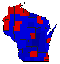 1960 Wisconsin County Map of General Election Results for State Treasurer