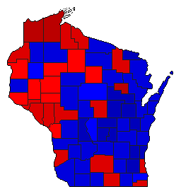 1998 Wisconsin County Map of General Election Results for State Treasurer
