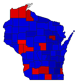 2010 Wisconsin County Map of General Election Results for State Treasurer