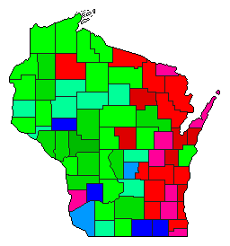 1934 Wisconsin County Map of General Election Results for Attorney General