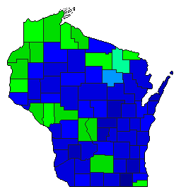 1938 Wisconsin County Map of General Election Results for Attorney General
