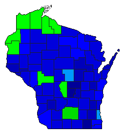1940 Wisconsin County Map of General Election Results for Attorney General