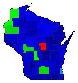 1942 Wisconsin County Map of General Election Results for Attorney General
