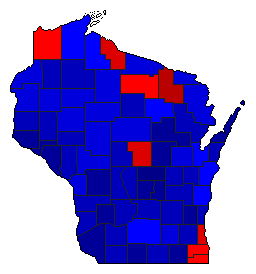 1944 Wisconsin County Map of General Election Results for Attorney General