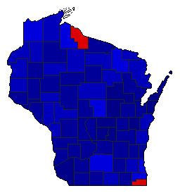1952 Wisconsin County Map of General Election Results for Attorney General