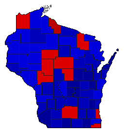 1954 Wisconsin County Map of General Election Results for Attorney General
