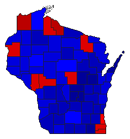 1956 Wisconsin County Map of General Election Results for Attorney General